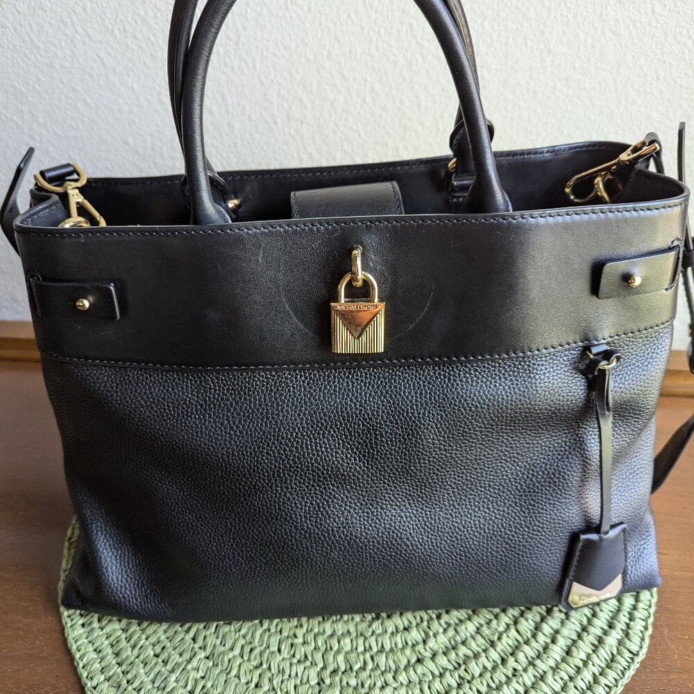 Michael Kors Black Satchel Lg with Gold hardware